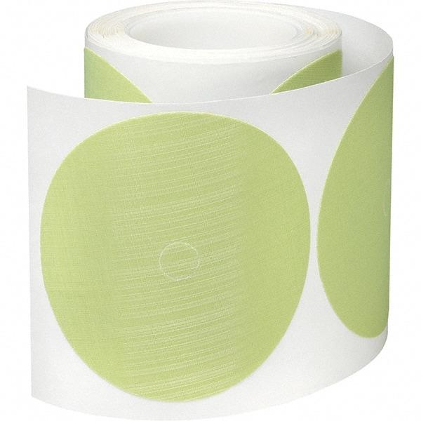 3M - 5" Diam, 35 Grit Trizact Aluminum Oxide Adhesive PSA Disc - Extra Fine Grade, Green, Polyester Backing, Flexible, Use with Random Orbital Sanders - Americas Industrial Supply