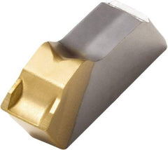 Seco - 150.1012 12 CP500 Grade, 0.161" Cutting Width, Carbide Cutoff Insert - 6° Neutral Lead Angle, 0.009" Cnr Rad, TiAlN/TiN Coated, Single End - Americas Industrial Supply