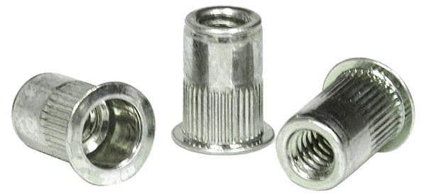 RivetKing - 0.13 to 0.225" Grip, Aluminum Standard Rivet Nut - Uncoated, Countersunk Head - Americas Industrial Supply