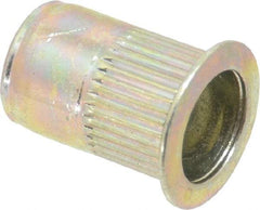 RivetKing - 0.02 to 0.13" Grip, Steel Standard Rivet Nut - Zinc Yellow Dichromate Finish, Full Head Head - Americas Industrial Supply