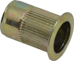 RivetKing - 0.13 to 0.225" Grip, Steel Standard Rivet Nut - Zinc Yellow Dichromate Finish, Countersunk Head - Americas Industrial Supply