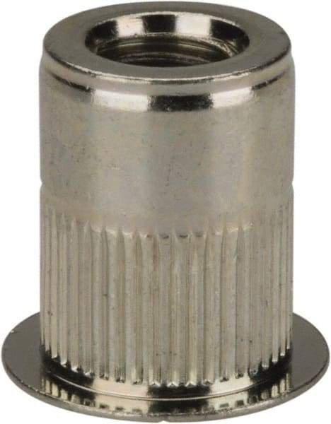 RivetKing - 5/16-18, 0.027 to 0.15" Grip, Steel Standard Rivet Nut - Zinc Yellow Dichromate Finish, Countersunk Head - Americas Industrial Supply