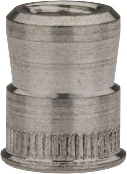 RivetKing - #10-32 UNC, Uncoated, Aluminum Knurled Rivet Nut Inserts - 0.297" to 0.302" Grip, 9/32" Drill Size - Americas Industrial Supply