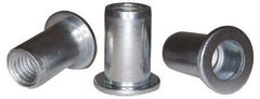 RivetKing - #10-32, 0.13 to 0.18" Grip, 1/4" Drill, Aluminum Standard Rivet Nut - Uncoated, Round Head - Americas Industrial Supply