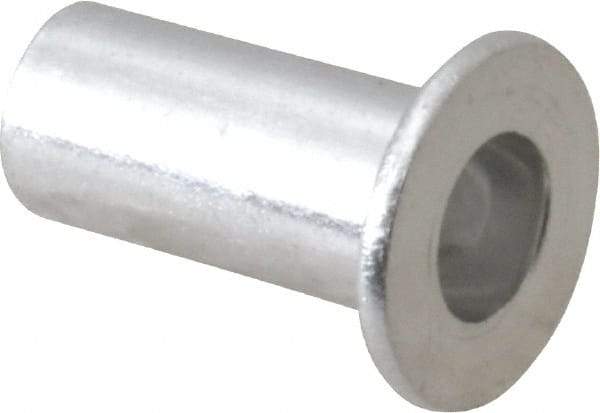 RivetKing - #10-32, 0.01 to 0.08" Grip, 1/4" Drill, Aluminum Standard Rivet Nut - Uncoated, Round Head - Americas Industrial Supply