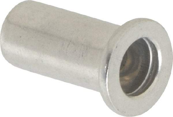 RivetKing - 1/4-20, 0.08 to 0.14" Grip, Aluminum Standard Rivet Nut - Uncoated, Drill Size Letter Q, Round Head - Americas Industrial Supply