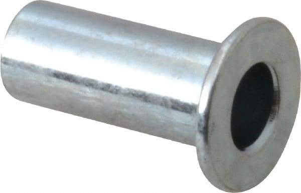 RivetKing - #10-32, 0.08 to 0.13" Grip, 1/4" Drill, Steel Standard Rivet Nut - Zinc Plated, Round Head - Americas Industrial Supply