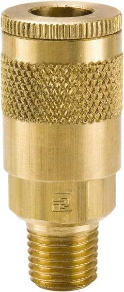 Parker - 1/2-14 Male NPTF Tru-Flate Automotive Pneumatic Hose Coupler - Brass, 1/2" Body Diam - Americas Industrial Supply