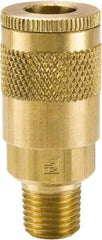 Parker - 1/2-14 Male NPTF Tru-Flate Automotive Pneumatic Hose Coupler - Brass, 1/2" Body Diam - Americas Industrial Supply