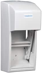 PRO-SOURCE - Standard Double Roll Plastic Toilet Tissue Dispenser - 6" Wide x 13-1/2" High x 6-1/2" Deep, Gray - Americas Industrial Supply