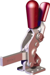 De-Sta-Co - 607 Lb Holding Capacity, Vertical Handle, Manual Hold Down Toggle Clamp - 66° Handle Movement, 75° Bar Opening, Solid Bar, Flanged Base, Carbon Steel - Americas Industrial Supply