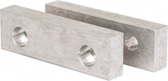 Gibraltar - 4-1/16" Wide x 1-1/4" High x 5/8" Thick, Flat/No Step Vise Jaw - Soft, Aluminum, Fixed Jaw, Compatible with 4" Vises - Americas Industrial Supply