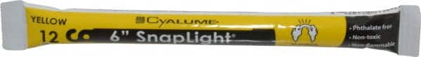 Cyalume - 10 Piece Yellow Chemical Lightstick - 6 Inch Long, 8 Hours Illumination Time, Nonflammable, Nontoxic and Waterproof, Snap and Shake Activation Method - Americas Industrial Supply