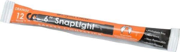 Cyalume - 10 Piece Orange Chemical Lightstick - 6 Inch Long, 12 Hours Illumination Time, Nonflammable, Nontoxic and Waterproof, Snap and Shake Activation Method - Americas Industrial Supply