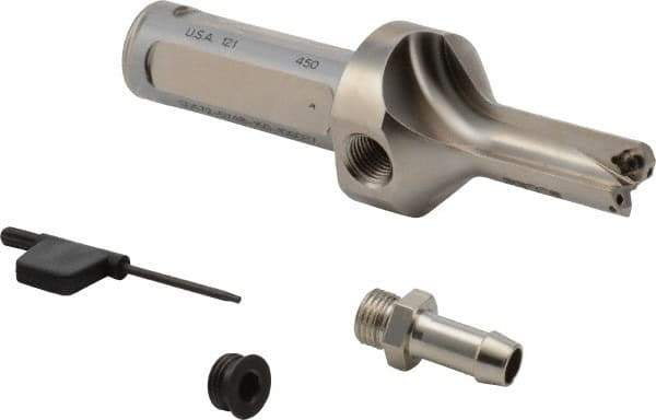 Seco - 1.496" Max Drill Depth, 2xD, 3/4" Diam, Indexable Insert Drill - 2 Inserts, 1" Shank Diam, Straight Shank - Americas Industrial Supply