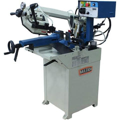 Baileigh - 8.26 x 6.69" Max Capacity, Manual Geared Head Horizontal Bandsaw - 66 to 280 SFPM Blade Speed, 110 Volts, 0 to 60°, 1 hp, 1 Phase - Americas Industrial Supply