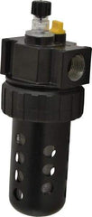 Parker - 3/4" NPT, 150 Max psi Standard Micro Mist Lubricator - Polycarbonate Bowl with Sight Glass, Zinc Body, 90 CFM, 125°F Max Temp, 3.24" Wide x 9.27" High - Americas Industrial Supply