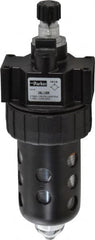Parker - 1/4" NPT, 150 Max psi Intermediate Mist Lubricator - Polycarbonate Bowl with Sight Glass, Zinc Body, 40 CFM, 125°F Max Temp, 2.81" Wide x 7.82" High - Americas Industrial Supply