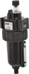Parker - 3/8" NPT, 250 Max psi Intermediate Mist Lubricator - Metal Bowl with Sight Glass, Zinc Body, 60 CFM, 175°F Max Temp, 2.81" Wide x 7.82" High - Americas Industrial Supply