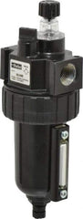 Parker - 1/2" NPT, 250 Max psi Intermediate Mist Lubricator - Metal Bowl with Sight Glass, Zinc Body, 90 CFM, 175°F Max Temp, 2.81" Wide x 7.82" High - Americas Industrial Supply