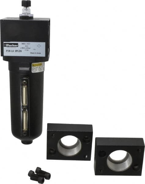 Parker - 1 1/2" NPT, 250 Max psi Heavy Duty Mist Lubricator - Metal Bowl with Sight Glass, Zinc Body, 260 CFM, 175°F Max Temp, 5.6" Wide x 11.81" High - Americas Industrial Supply
