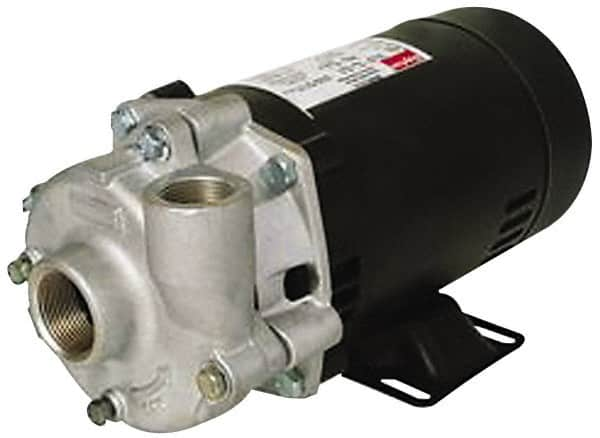 Pentair - ODP Motor, 115/208-230 Volt, 1 Phase, 1 HP, Stainless Steel Straight Pump - 1-1/4 Inch Inlet, 1-1/4 Inch Outlet, 58 Max Head psi, Stainless Steel Impeller, Viton Seal, 58 Ft. Shut Off - Americas Industrial Supply