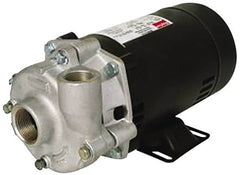 Pentair - ODP Motor, 115/208-230 Volt, 1 Phase, 1/2 HP, Stainless Steel Straight Pump - 1 Inch Inlet, 1-1/4 Inch Outlet, 42 Max Head psi, Stainless Steel Impeller, Viton Seal, 42 Ft. Shut Off - Americas Industrial Supply