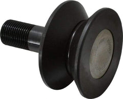 Accurate Bushing - 2-1/2" Roller Diam x 1-5/16" Width, 3/4" Stud Diam x 1-3/4" Length, V Guide Roller - Steel, 7/8" Thread Length, 3/4-16 Thread, 2,760 Lb Dynamic Cap, 1,100 Lb Static Cap - Americas Industrial Supply