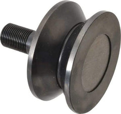 Accurate Bushing - 3-1/2" Roller Diam x 1-11/16" Width, 7/8" Stud Diam x 2" Length, V Guide Roller - Steel, 1-1/8" Thread Length, 7/8-14 Thread, 3,490 Lb Dynamic Cap, 2,000 Lb Static Cap - Americas Industrial Supply