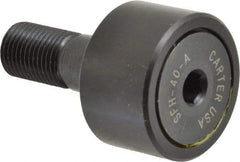 Made in USA - 1-1/4" Roller Diam x 3/4" Width, 1/2" Stud Diam x 1-1/4" Length, Stud Cam Follower - Steel, 5/8" Thread Length, 1/2-20 Thread, 3,144 Lb Dynamic Cap - Americas Industrial Supply