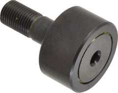 Made in USA - 1-3/8" Roller Diam x 3/4" Width, 1/2" Stud Diam x 1-1/4" Length, Stud Cam Follower - Steel, 5/8" Thread Length, 1/2-20 Thread, 3,144 Lb Dynamic Cap - Americas Industrial Supply