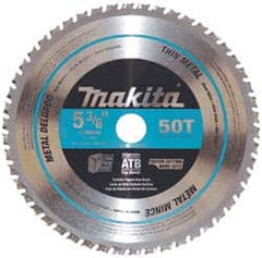 Makita - 5-3/8" Diam, 5/8" Arbor Hole Diam, 50 Tooth Wet & Dry Cut Saw Blade - Carbide-Tipped, General Purpose Action, Standard Round Arbor - Americas Industrial Supply