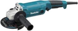 Makita - 5" Wheel Diam, 11,000 RPM, Corded Angle & Disc Grinder - 5/8-11 Spindle, 120 Volts, 10.5 Amps, Front Exhaust - Americas Industrial Supply