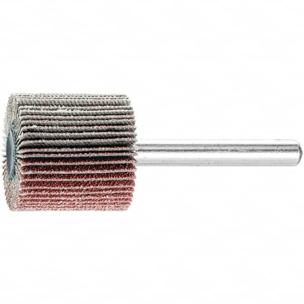 PFERD - 1" Diam x 1" Face Width, Aluminum Oxide Coated Mounted Flap Wheel - 1/4" Shank Mount, 80 Grit, 25,000 Max RPM - Americas Industrial Supply