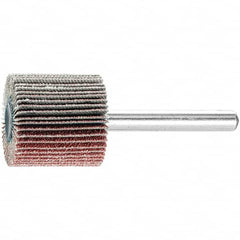 PFERD - 1" Diam x 1" Face Width, Aluminum Oxide Coated Mounted Flap Wheel - 1/4" Shank Mount, 80 Grit, 25,000 Max RPM - Americas Industrial Supply