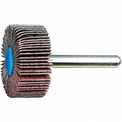 PFERD - 1-3/8" Diam x 5/8" Face Width, Aluminum Oxide Coated Mounted Flap Wheel - 1/4" Shank Mount, 80 Grit, 23,000 Max RPM - Americas Industrial Supply