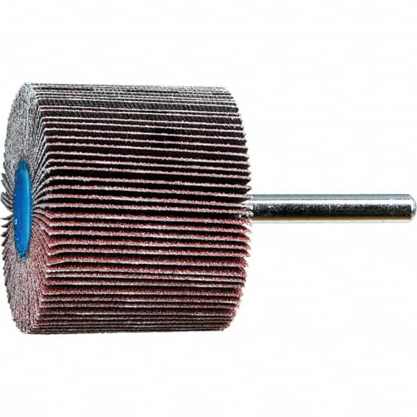 PFERD - 2" Diam x 1-1/2" Face Width, Aluminum Oxide Coated Mounted Flap Wheel - 1/4" Shank Mount, 80 Grit, 15,000 Max RPM - Americas Industrial Supply
