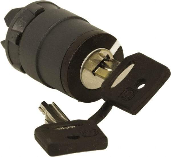 Schneider Electric - 22mm Mount Hole, 2 Position, Key Operated, Selector Switch Only - Black, Momentary (MO), Nonilluminated, Shock, Vibration and Water Resistant - Americas Industrial Supply