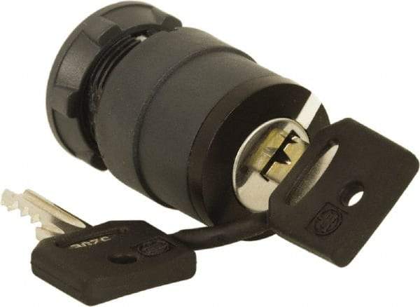 Schneider Electric - 22mm Mount Hole, 2 Position, Key Operated, Selector Switch Only - Black, Maintained (MA), Nonilluminated, Shock, Vibration and Water Resistant - Americas Industrial Supply