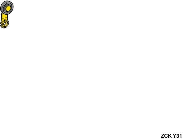 Telemecanique Sensors - 3-1/2 Inch Long, Limit Switch Roller Lever - Metal Roller, For Use with ZCKD05 - Americas Industrial Supply