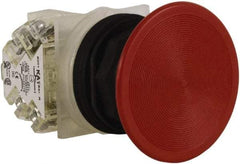 Schneider Electric - 30mm Mount Hole, Extended Straight, Pushbutton Switch with Contact Block - Red Pushbutton, Momentary (MO) - Americas Industrial Supply