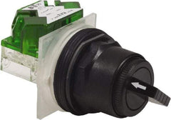 Schneider Electric - 1.18 Inch Mount Hole, 2 Position, Knob and Pushbutton Operated, Selector Switch - Black, Maintained (MA), Anticorrosive, Weatherproof, Dust and Oil Resistant - Americas Industrial Supply