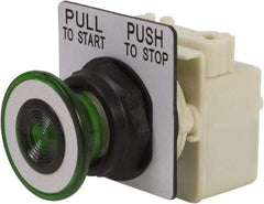 Schneider Electric - 30mm Mount Hole, Extended Straight, Pushbutton Switch Only - Green Pushbutton, Maintained (MA) - Americas Industrial Supply