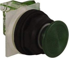 Schneider Electric - 30mm Mount Hole, Extended Straight, Pushbutton Switch with Contact Block - Green Pushbutton, Momentary (MO) - Americas Industrial Supply