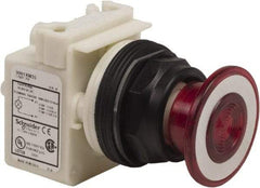 Schneider Electric - 30mm Mount Hole, Extended Straight, Pushbutton Switch Only - Red Pushbutton, Maintained (MA) - Americas Industrial Supply