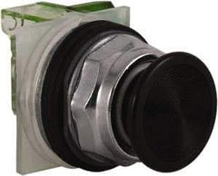 Schneider Electric - 30mm Mount Hole, Extended Straight, Pushbutton Switch with Contact Block - Black Pushbutton, Momentary (MO) - Americas Industrial Supply