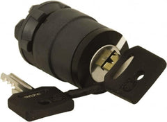 Schneider Electric - 22mm Mount Hole, 3 Position, Key Operated, Selector Switch Only - Black, Momentary (MO), Shock, Vibration and Water Resistant - Americas Industrial Supply