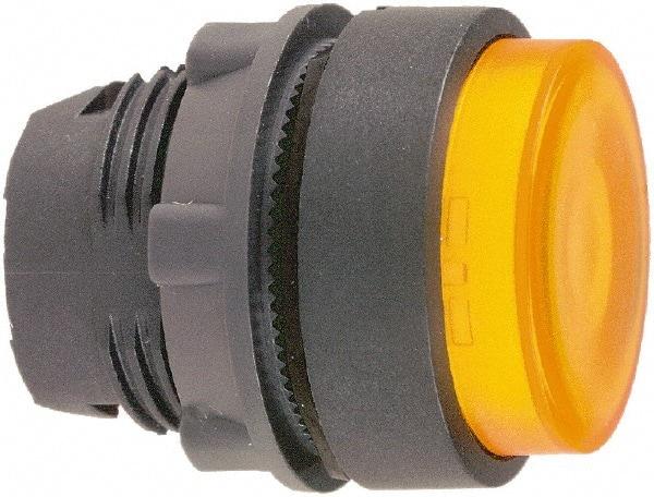 Schneider Electric - 22mm Mount Hole, Extended Straight, Pushbutton Switch Only - Round, Orange Pushbutton, Illuminated, Maintained (MA) - Americas Industrial Supply