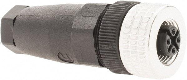 Telemecanique Sensors - 3 Amp, M12 5 Pin Female Straight Field Attachable Connector Sensor and Receptacle - 30 VAC, 36 VDC, IP67 Ingress Rating - Americas Industrial Supply