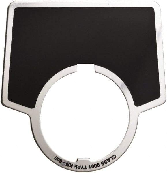 Schneider Electric - Aluminum Legend Plate - Blank - Black Background, 30mm Hole Diameter - Americas Industrial Supply